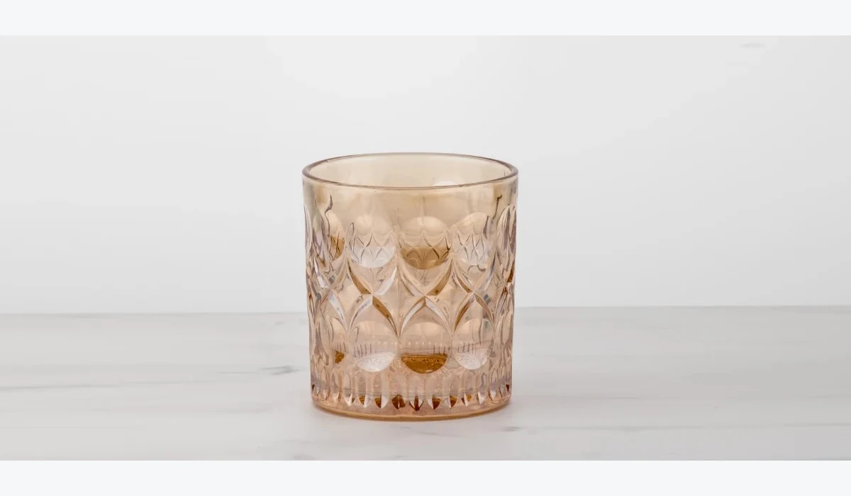 Electroplated glass tumbler finishing example