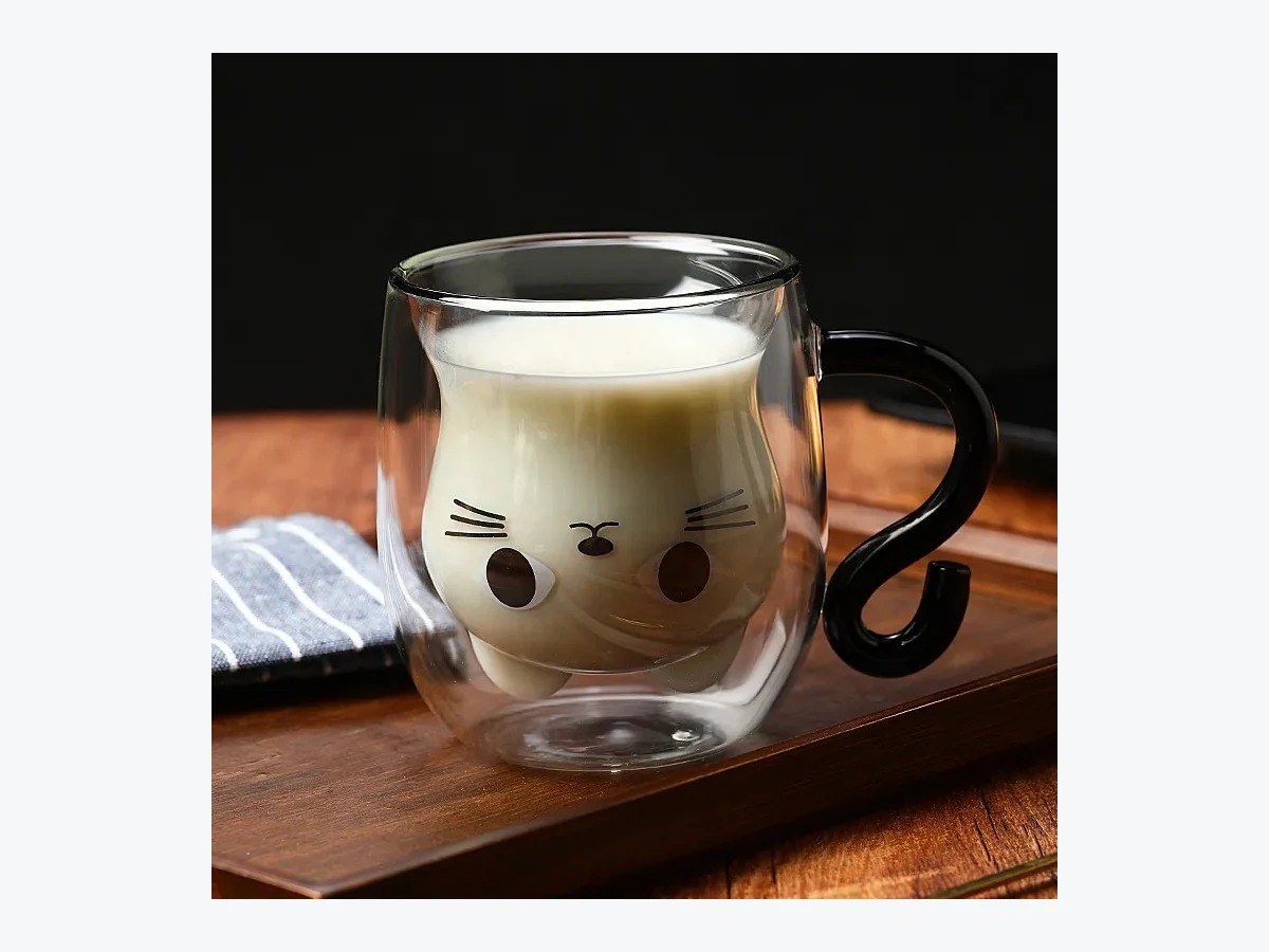 XZS-2606 Black Cat Glass Mug with Gift Box - Wholesale Factory Direct China
