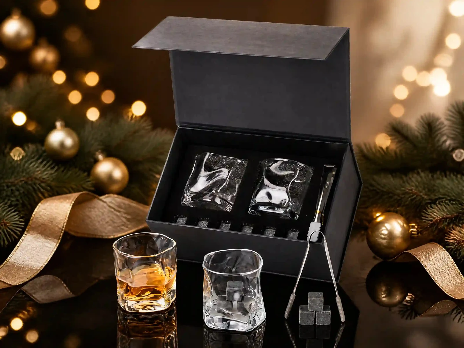 XZ4008-1 Two-Glass Magnetic Whiskey Gift Box gift set details