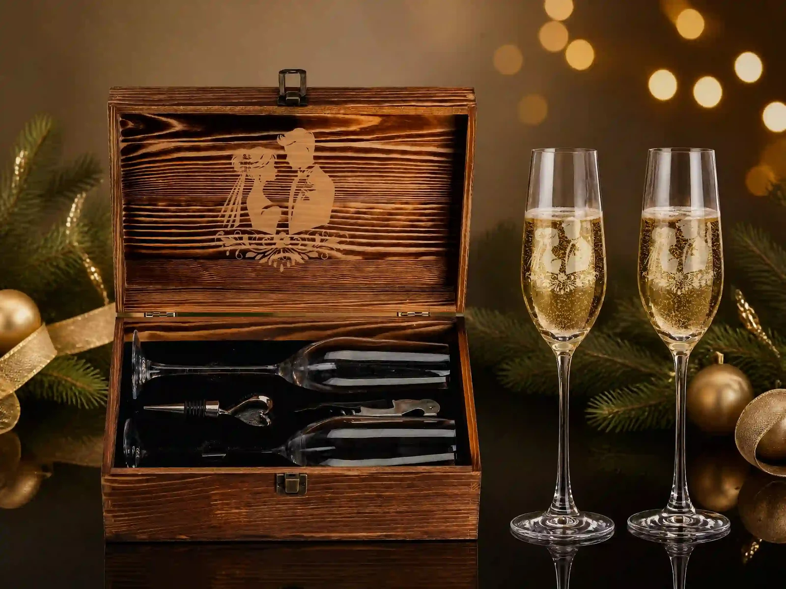 XZM132-1 Wedding Narrow-Flute Accessory Gift Set gift set details