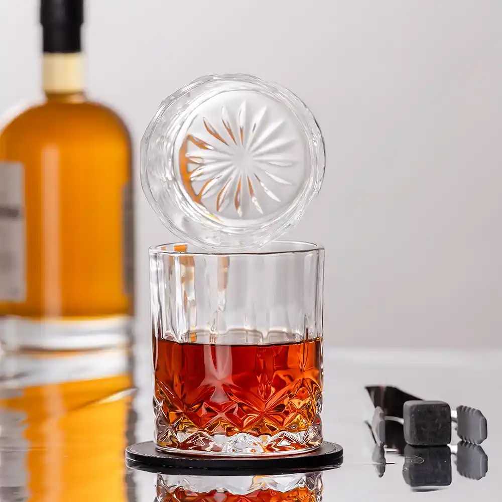 XZ5411 310ml Diamond Cut Crystal Rocks Glass Wholesale