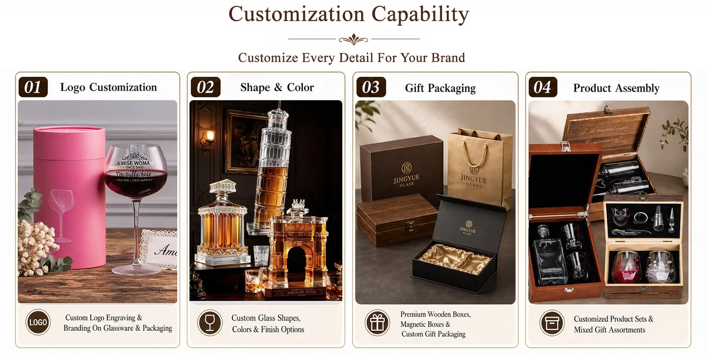 Logo customization, shape and color, gift packaging and product assembly capability